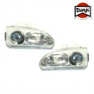 DENJI GEN 1 Chrome / blue lens Reflektory Honda Civic 1992-95 2/3/4D