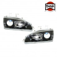 DENJI GEN 1 Black / blue lens Reflektory Honda Civic 1992-95 2/3/4D